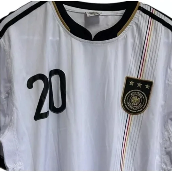 Deutscher Fussball-bund Soccer Jersey Size Large Podolski #20 2010 World Cup - Picture 2 of 7